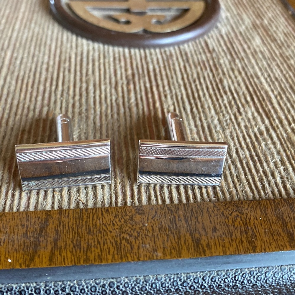 Vintage Shields Marked Rectangular Silver Mid-Cen… - image 1